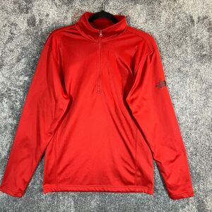 The North Face Tech 1/4 Zip Fleece Pullover Mens Small Red Sweatshirt Outdoors